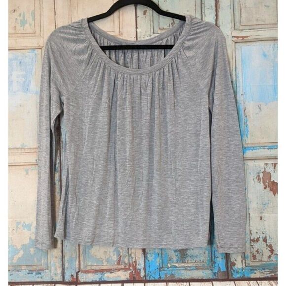 Lamade Womens Size Small Gray Long Sleeve Round Neck Open Back Pullover Top - Picture 1 of 8